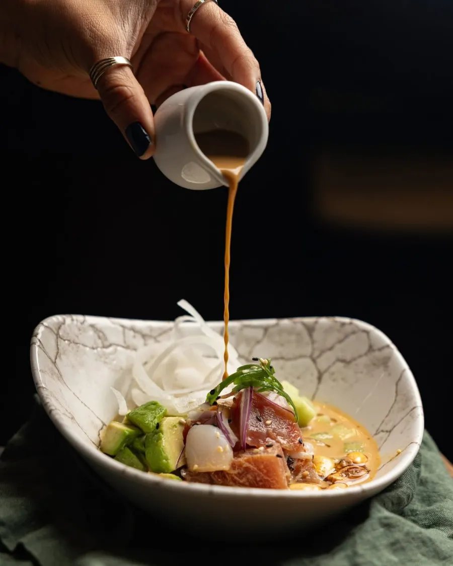 Ceviche Nikkei mit Leche de Tigre